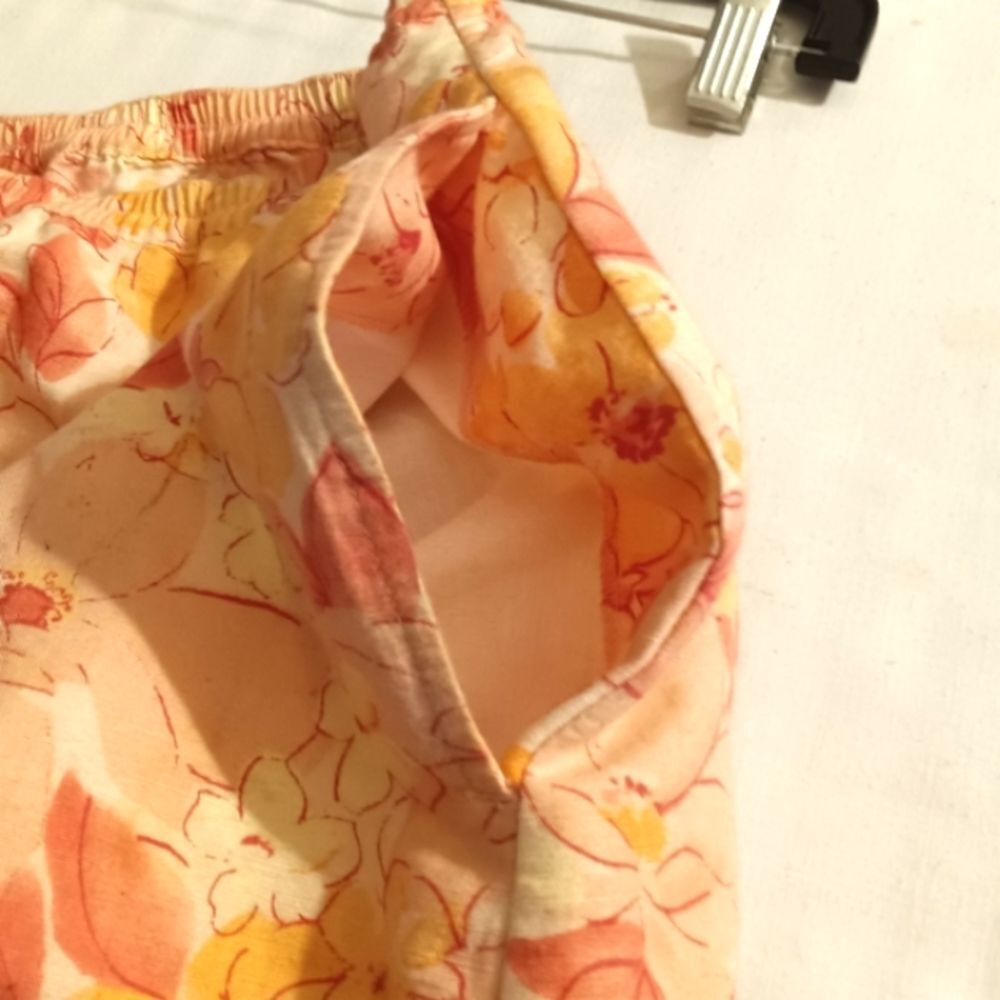 Pink Ditzy Floral Linen Cotton Elastic Waist Pocketed Maxi Plus Size Skirt… - Picture 4 of 9